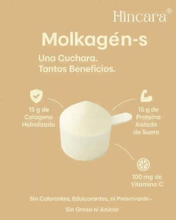 MOLKAGÉN - S  CON COLÁGENO HIDROLIZADO Y VITAMINA C - SABOR NATURAL. 600g - HINCARA.