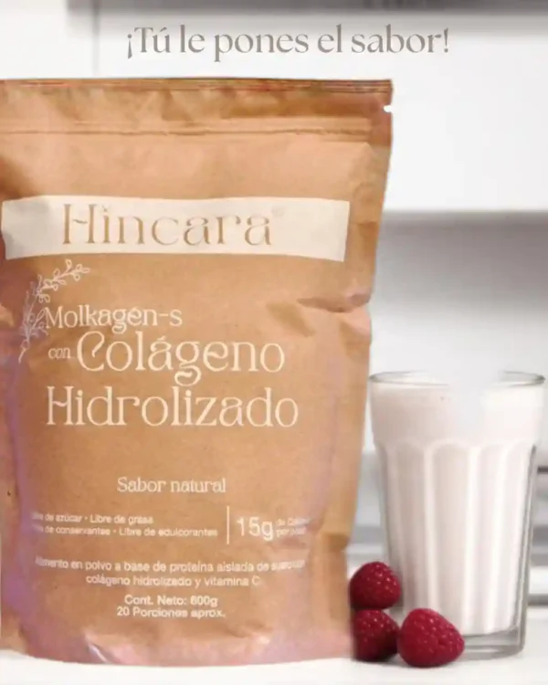 MOLKAGÉN - S  CON COLÁGENO HIDROLIZADO Y VITAMINA C - SABOR NATURAL. 600g - HINCARA.
