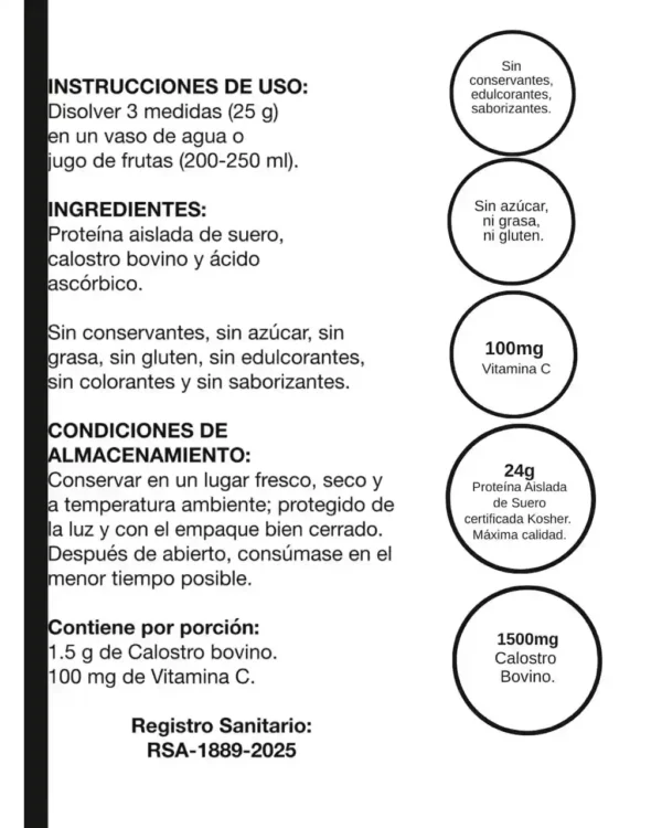 MOLKABIEST CON PROTEINA AISLADA DE SUERO Y CALOSTRO BOVINO - SABOR NATURAL. 500g - HINCARA.