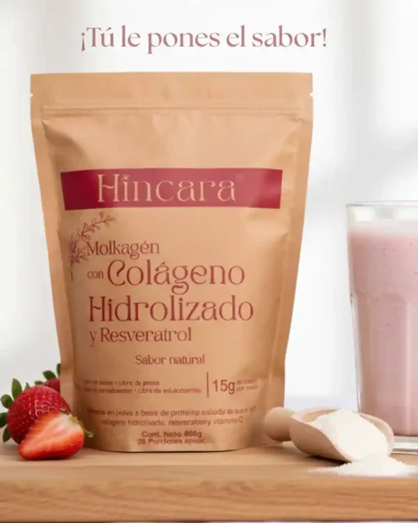 MOLKAGÉN CON COLÁGENO HIDROLIZADO, RESVERATROL Y VITAMINA C - SABOR NATURAL.  600g - HINCARA.