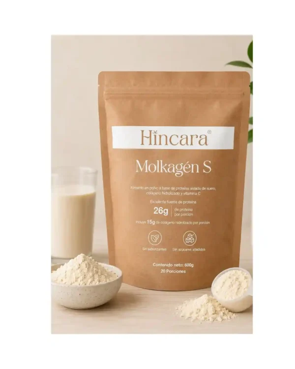 4 MOLKAGÉN - S CON COLÁGENO HIDROLIZADO Y VITAMINA C - SABOR NATURAL. 600g - HINCARA.