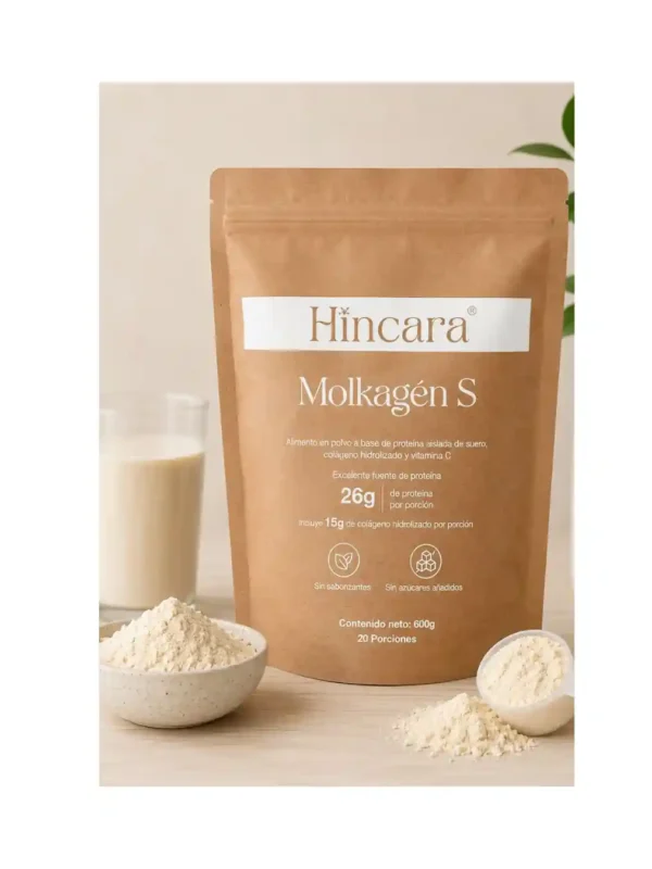 MOLKAGÉN - S  CON COLÁGENO HIDROLIZADO Y VITAMINA C - SABOR NATURAL. 600g - HINCARA.